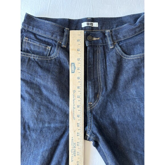 Uniqlo‎ Jeans Mens 28x27 Slim Straight Japanese Kaihara Selvedge Dark Wash Denim - Picture 13 of 14